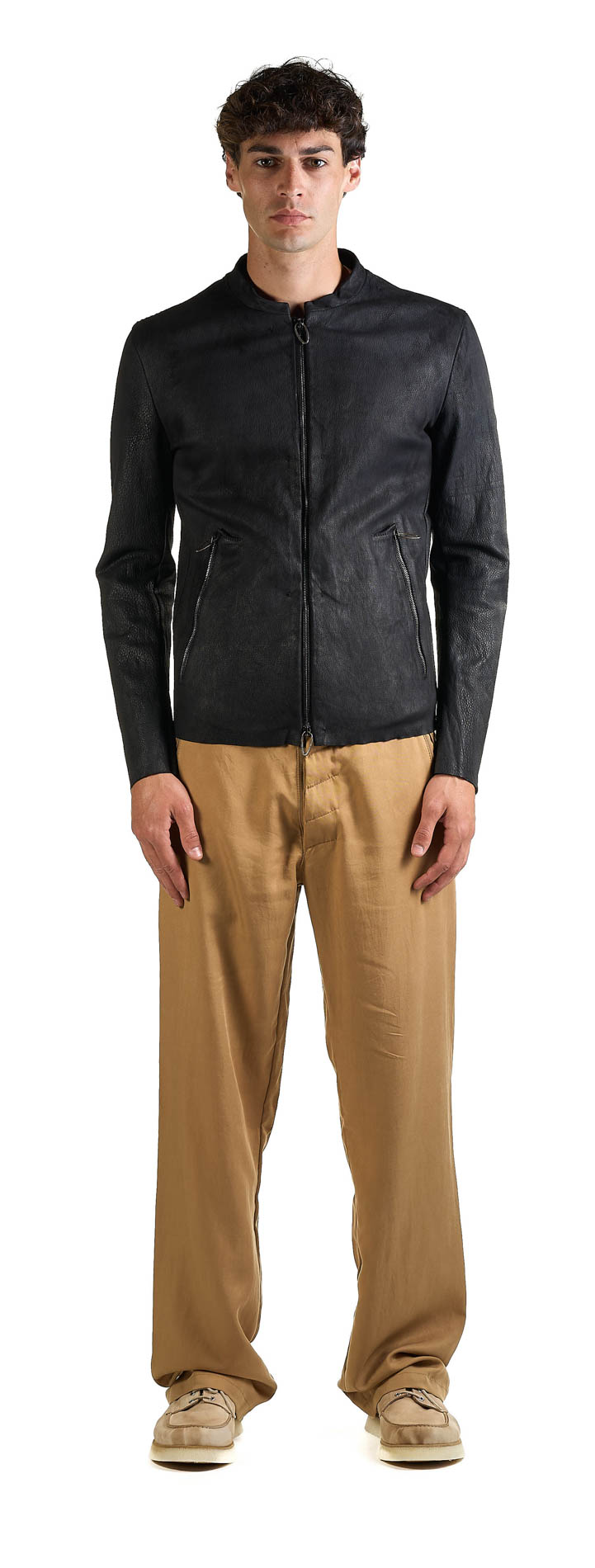 DANIELE BASTA LEATHER AND SILVER JACKET